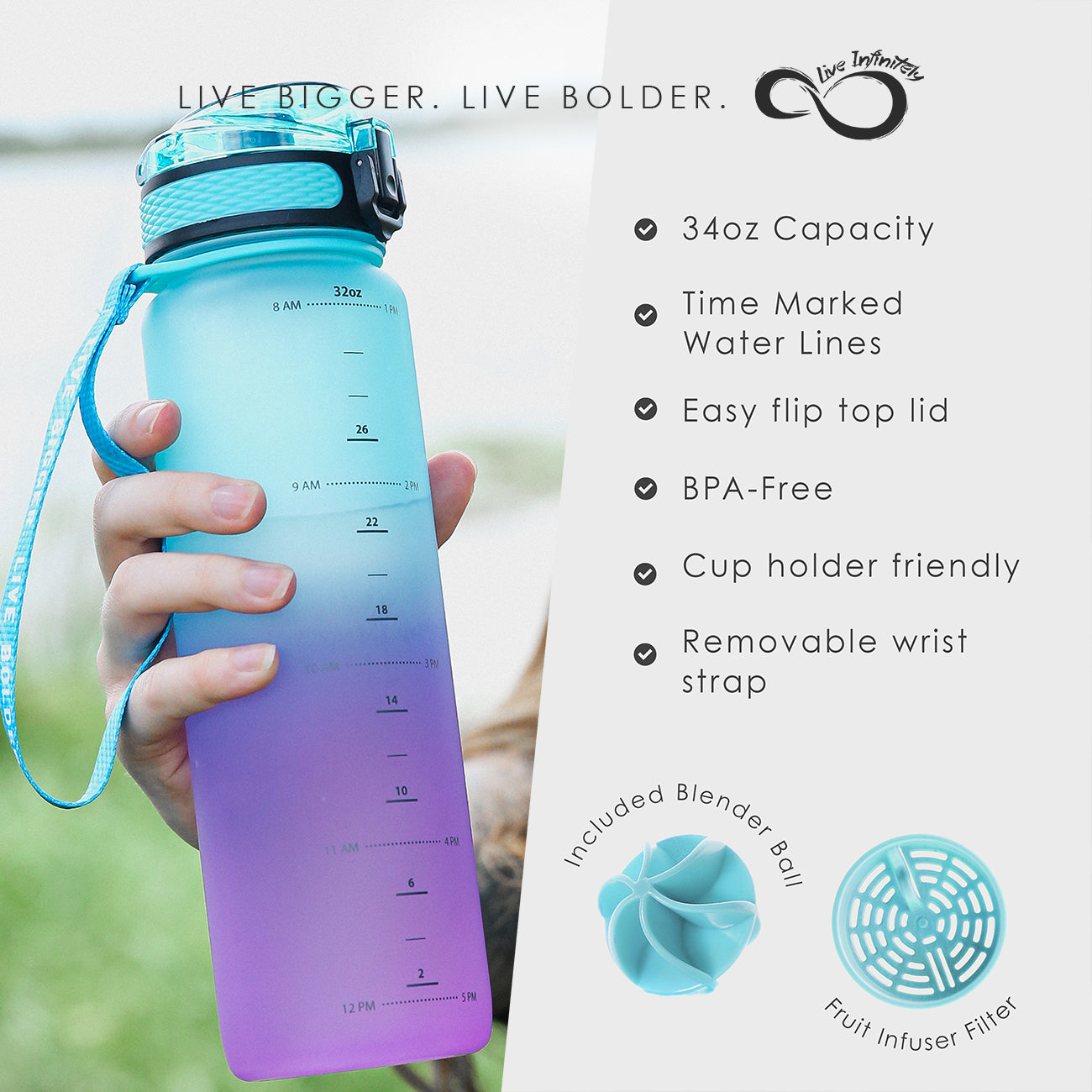Sleeve For 34oz Sports Water Bottles - Live Infinitely