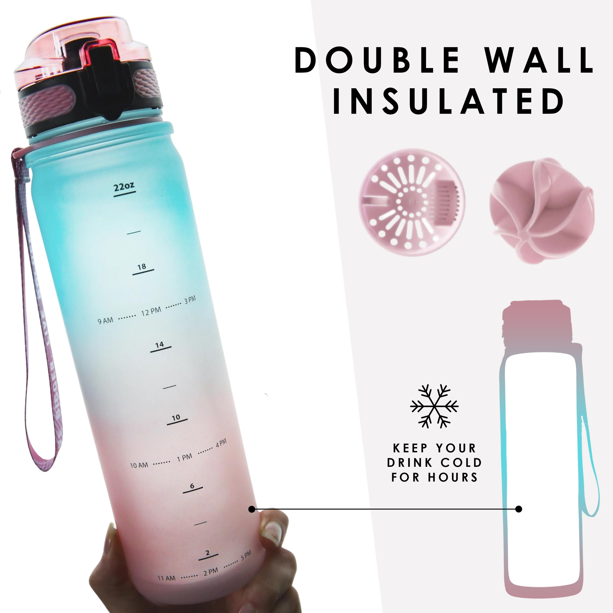 22 Oz. Lightweight Single Wall Plastic Water Bottles