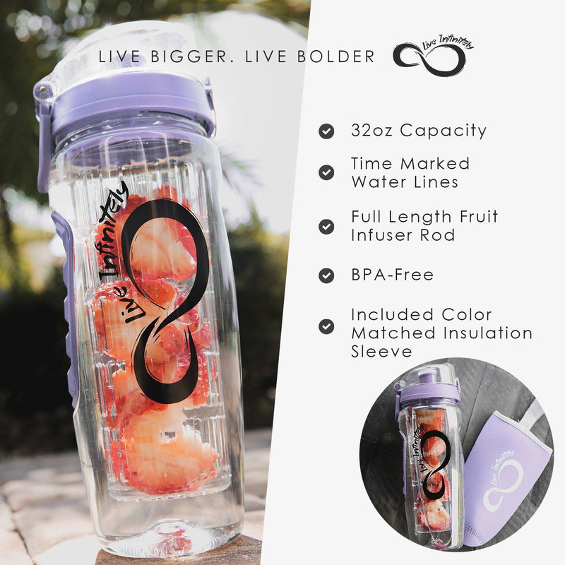 Live Infinitely Neoprene Water Bottle Holder With Strap Insulated